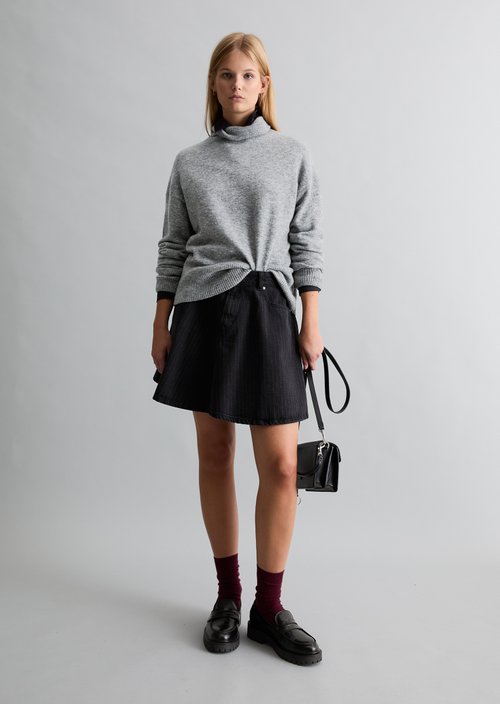 Relaxed-fit turtleneck sweater — Dark Shadow Melange