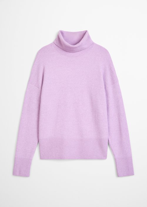 Relaxed-fit turtleneck sweater — Light Purple Melange