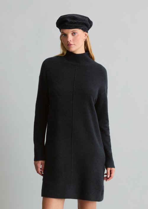 Oversized knit dress — Black Melange