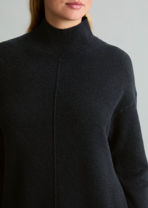 Oversized knit dress — Black Melange