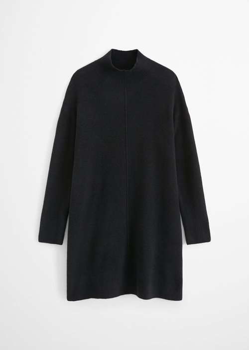 Oversized knit dress — Black Melange