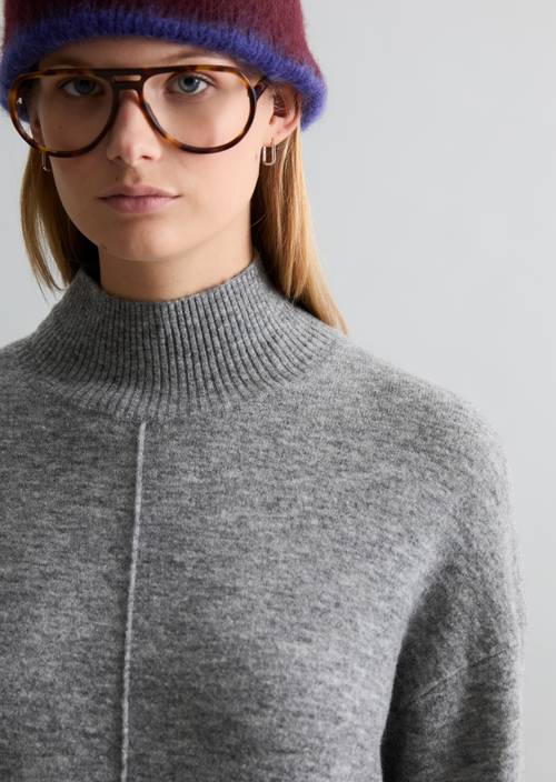 Oversized knit dress Dark Shadow Melange in detail view