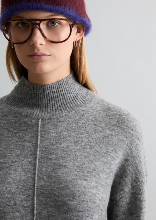 Oversized knit dress — Dark Shadow Melange