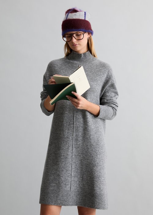 Oversized knit dress — Dark Shadow Melange