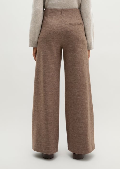 Wide-leg jersey pants — Soft Brown Melange