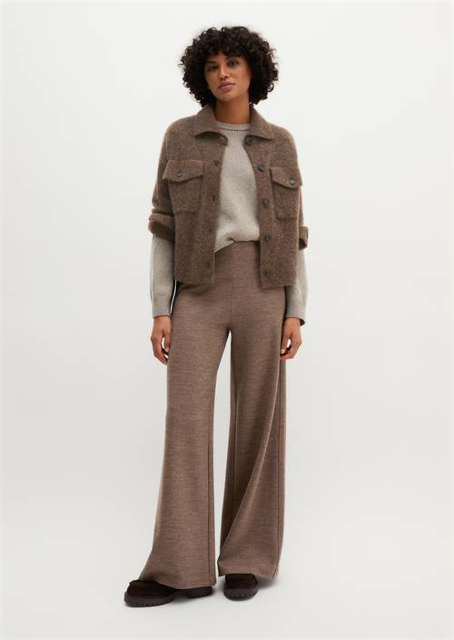 Pantalon en jersey large Soft Brown Melange en vue de face