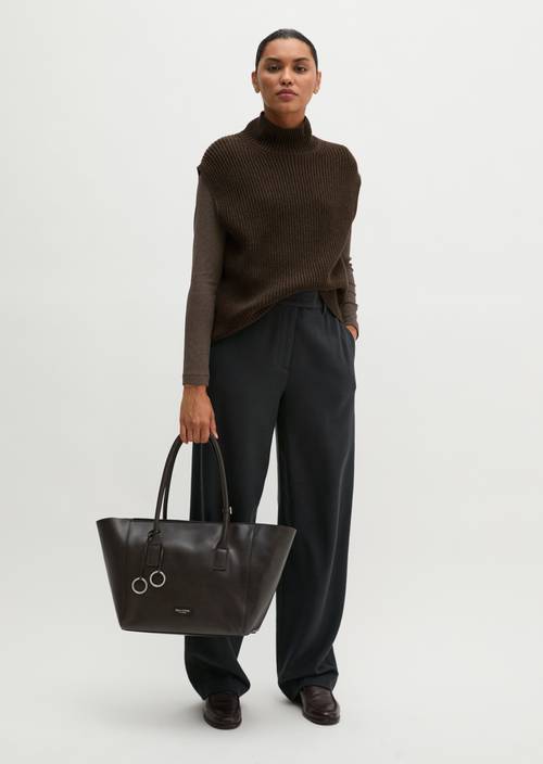 Relaxed Sleeveless Sweater Stone Brown Melange in front view