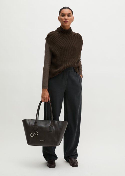 Relaxed Sleeveless Sweater — Stone Brown Melange