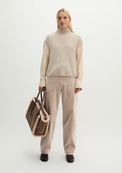 Relaxed Sleeveless Sweater — Light Stone Melange