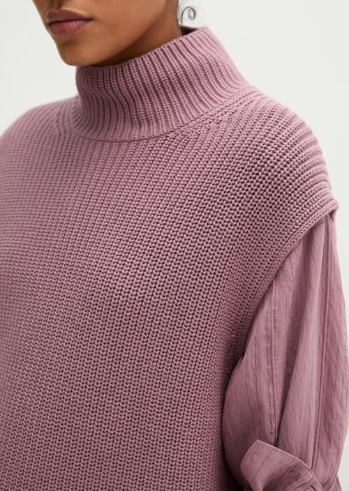 Relaxed Sleeveless Sweater — Gentle Mauve