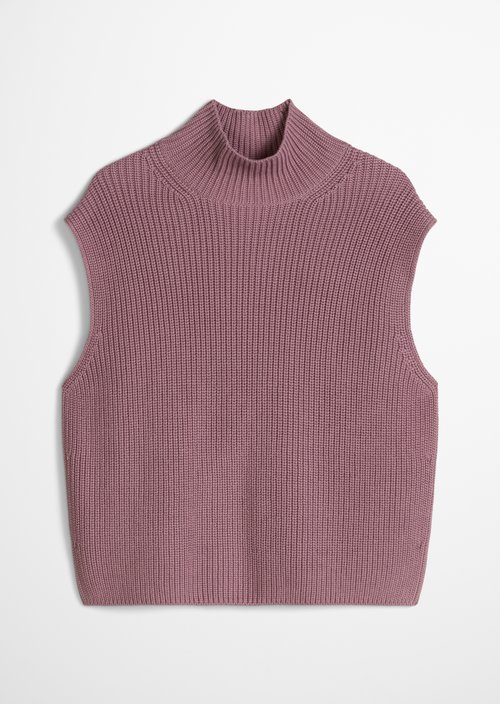 Relaxed Sleeveless Sweater — Gentle Mauve