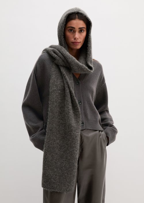 Kapuzenschal — Stone Brown Melange