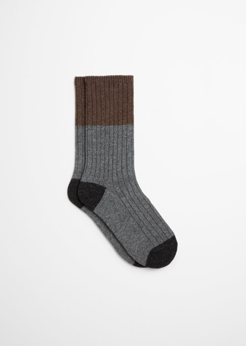 Ribbed Socks — Medium Grey