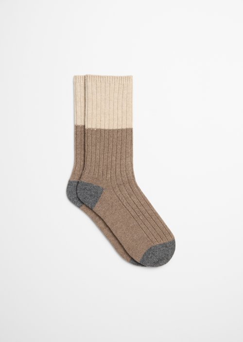 Ribbed Socks — Medium Beige