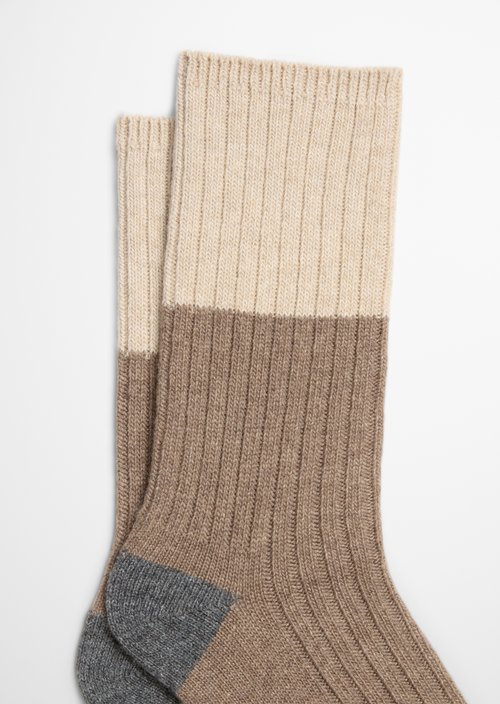 Ribbed Socks — Medium Beige