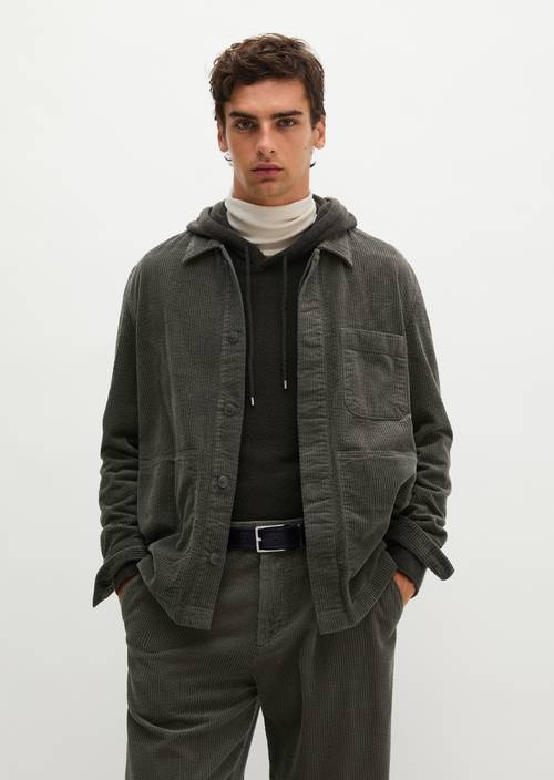 Cord-Overshirt regular Wooden Earth in Frontalansicht