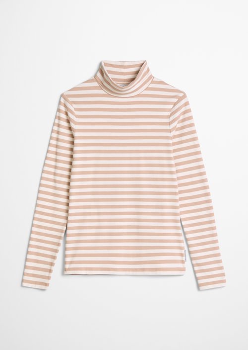 Slim-Fit Long-Sleeve Turtleneck — Light Beige