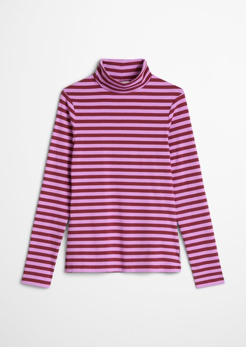 Slim-Fit Long-Sleeve Turtleneck — Dark Red