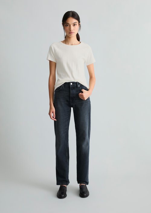 Olina Straight-Leg Jeans — Dark Blue