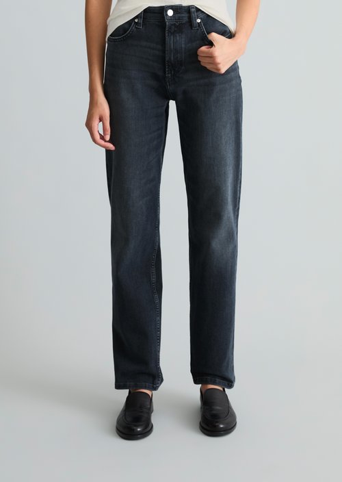 Olina Straight-Leg Jeans — Dark Blue