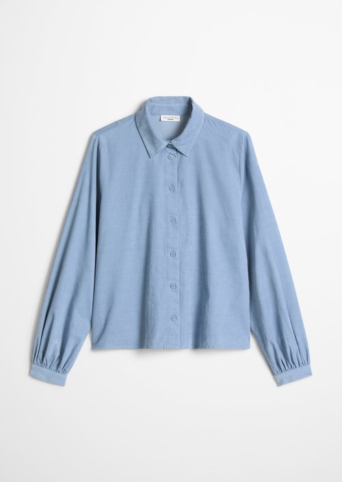 Fine-cord Long-Sleeve Blouse, Regular Fit — Fall Sky