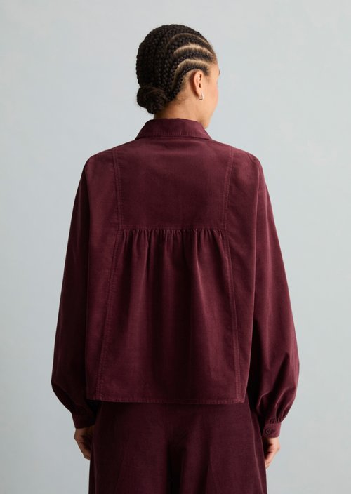 Fine-cord Long-Sleeve Blouse, Regular Fit — Mahagony Jam