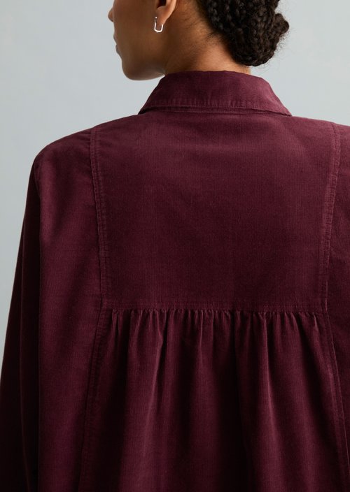 Fine-cord Long-Sleeve Blouse, Regular Fit — Mahagony Jam