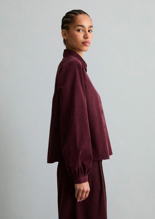 Fine-cord Long-Sleeve Blouse, Regular Fit — Mahagony Jam