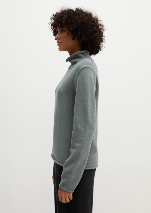 Slim Regular Fit Turtleneck Sweater — Foggy Blue