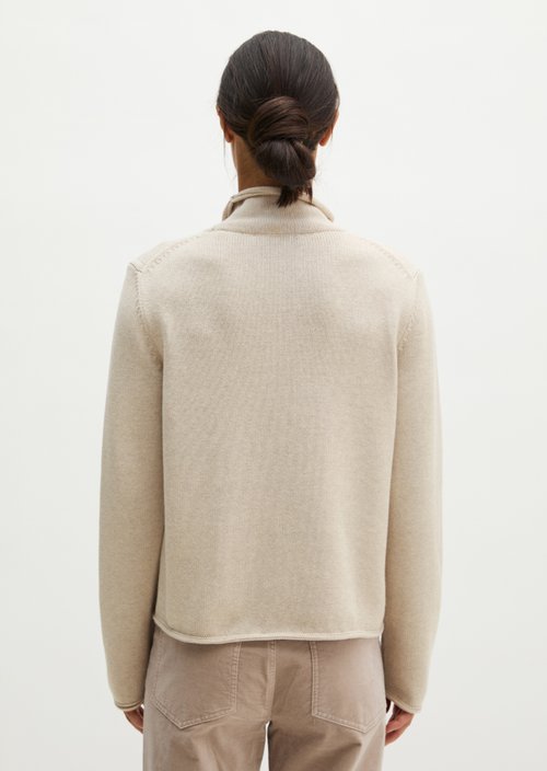 Slim Regular Fit Turtleneck Sweater — Light Stone Melange