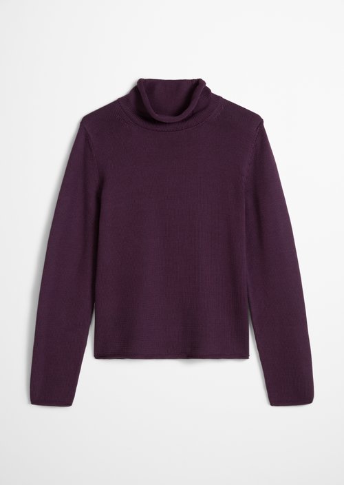 Slim Regular Fit Turtleneck Sweater — Pure Plum