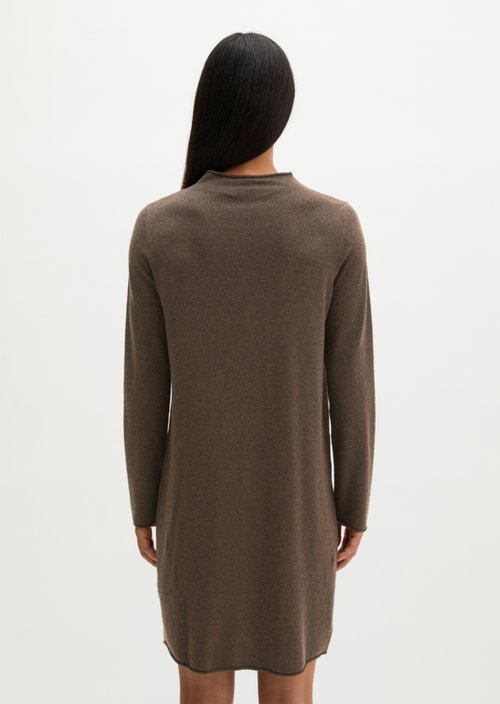 Slim-Fit Knit Dress — Stone Brown Melange