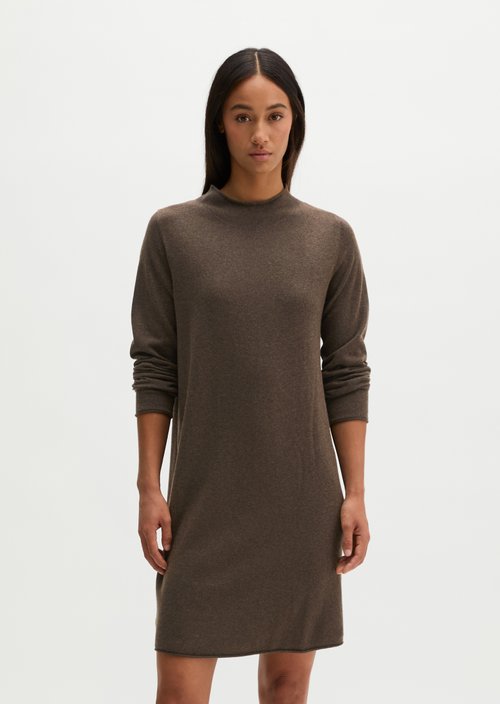 Slim-Fit Knit Dress — Stone Brown Melange