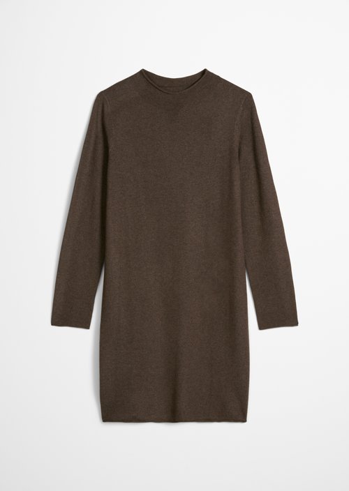 Slim-Fit Knit Dress — Stone Brown Melange