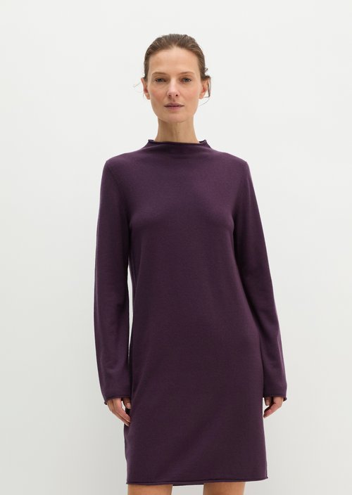 Slim-Fit Knit Dress — Pure Plum