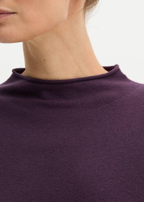 Slim-Fit Knit Dress Pure Plum in detail view