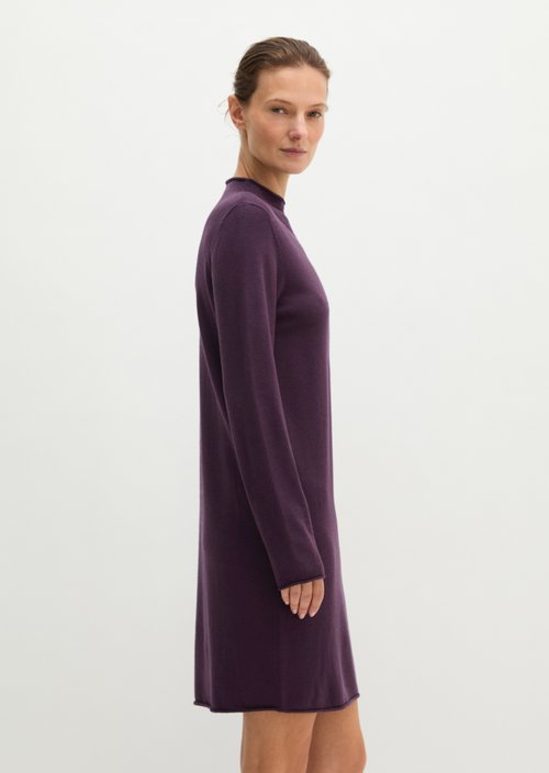 Slim-Fit Knit Dress — Pure Plum