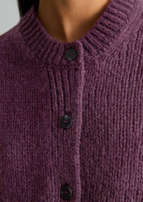Sleeveless cropped cardigan Dark Red Melange in detail view