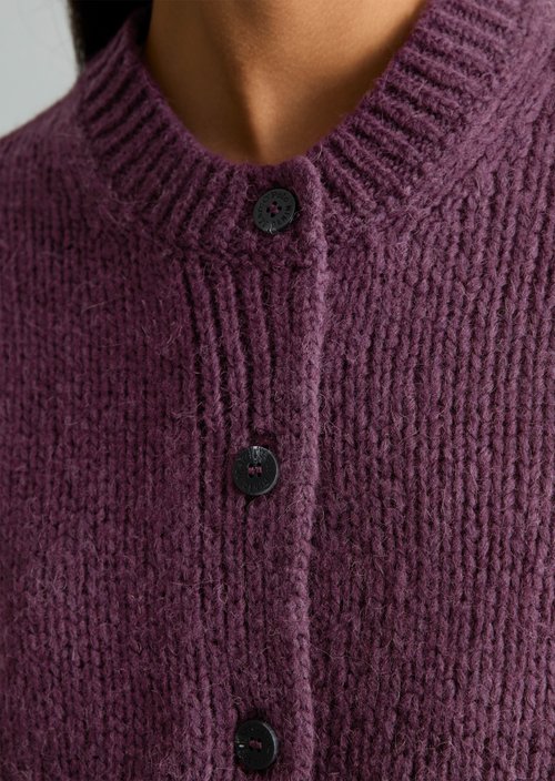 Sleeveless cropped cardigan — Dark Red Melange