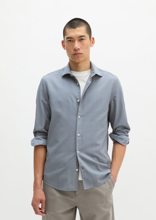 Twill shirt, fitted — Black Pepper