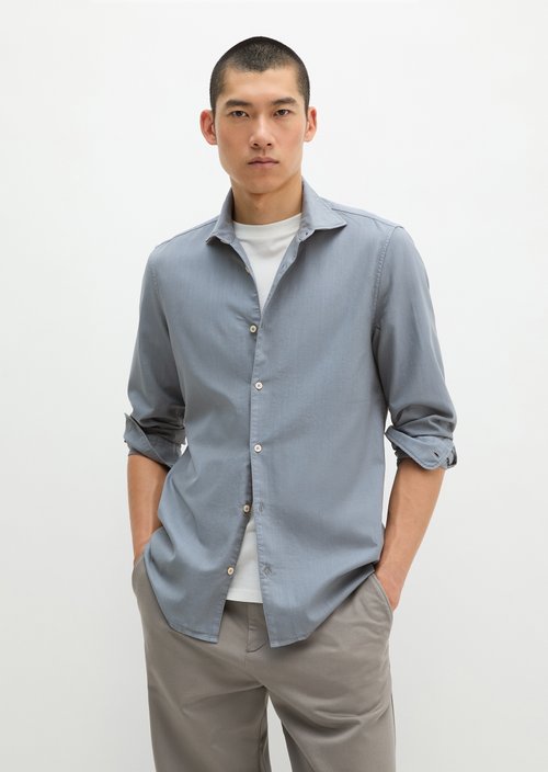 Twill shirt, fitted — Black Pepper