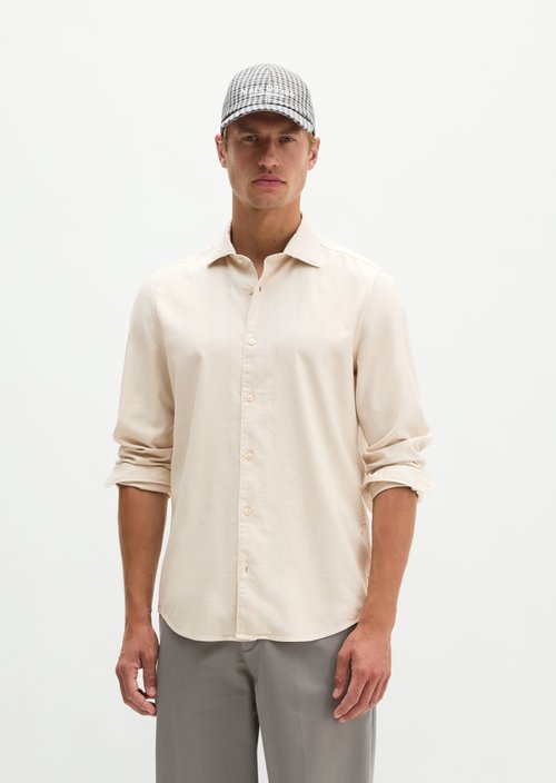 Twill shirt, fitted — Grey Silk