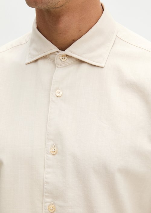 Twill shirt, fitted — Grey Silk