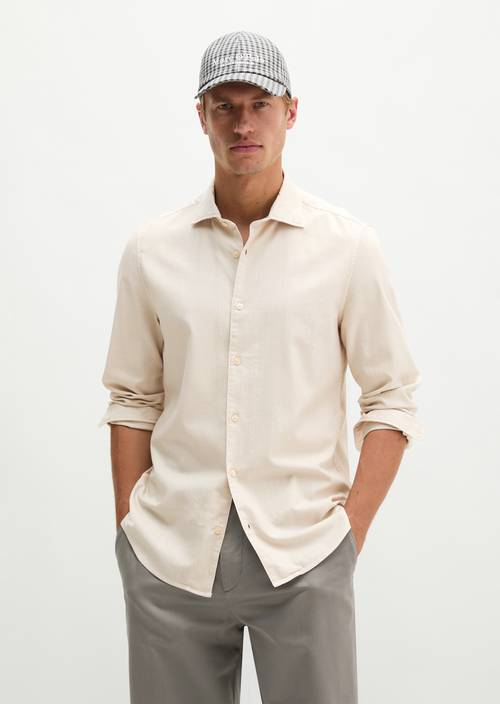 Overhemd met twill-structuur Grey Silk in vooraanzicht