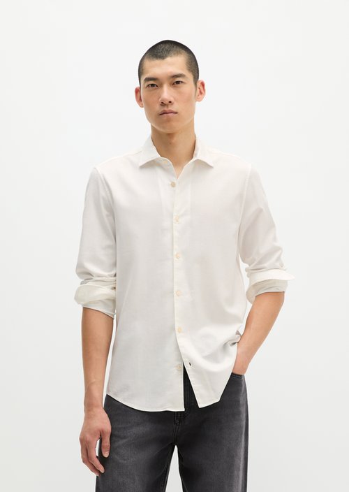 Twill shirt, fitted — Silky White
