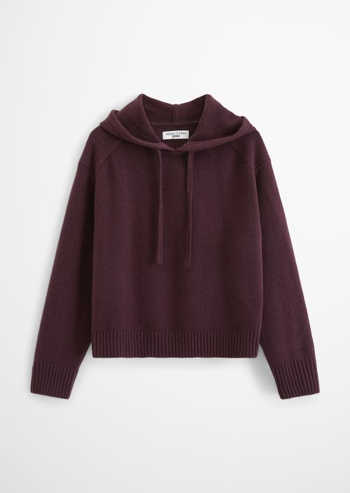 Relaxed-Fit Knit Hoodie — Rhubarb Jam