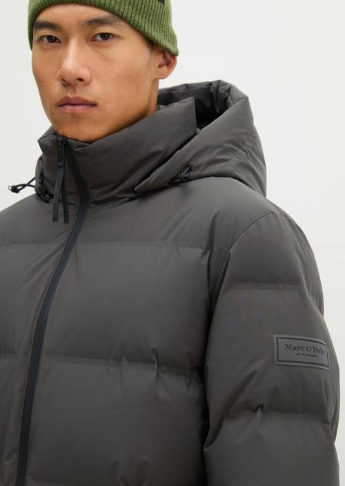 MOP x Function Down Coat, Regular Wooden Earth in detail view