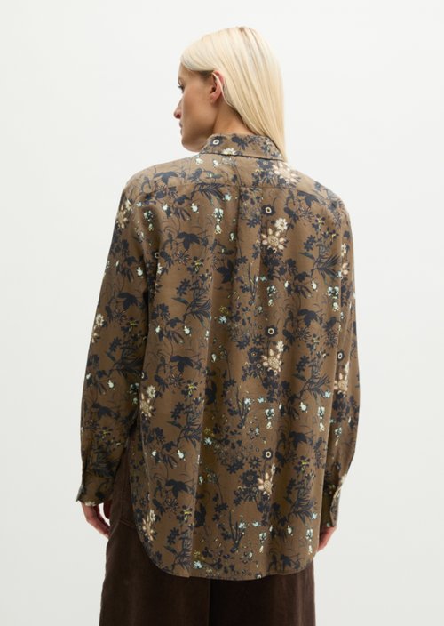 Loose-fitting printed blouse — Medium Brown