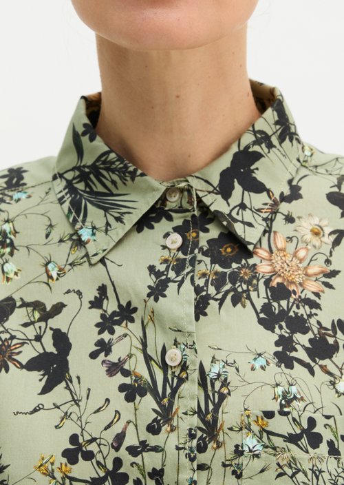 Loose-fitting printed blouse — Light Green