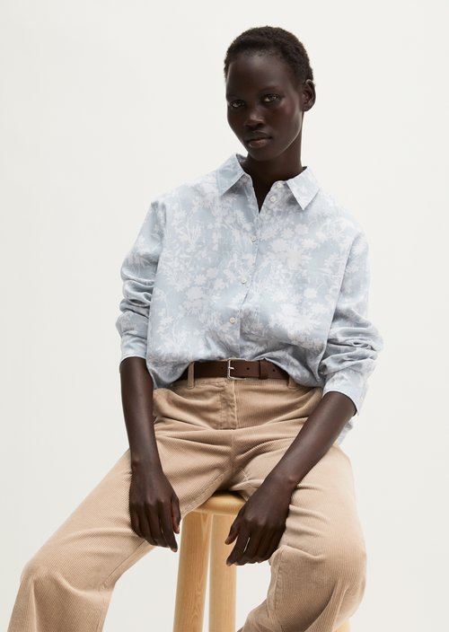 Loose-fitting printed blouse — Light Blue